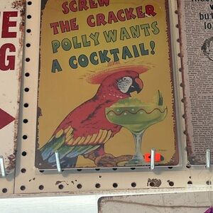 Vintage Parrot Cocktail Sign